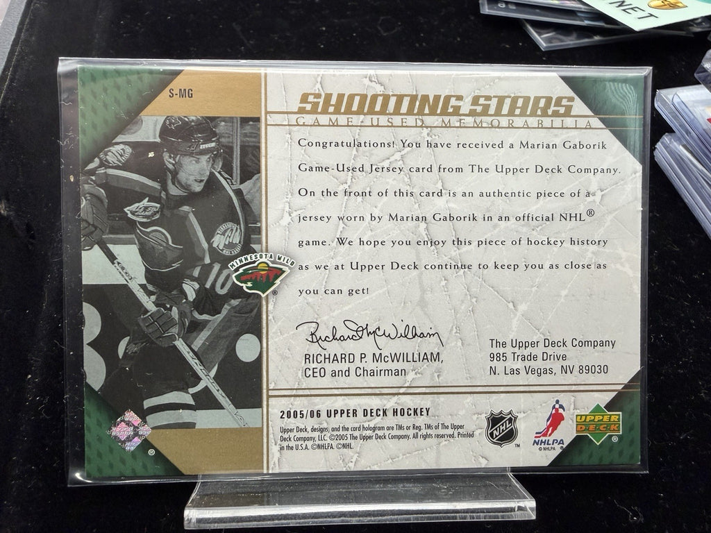 2005-06 Upper Deck Shooting Stars Jerseys Marian Gaborik #S-MG Minnesota Wild1