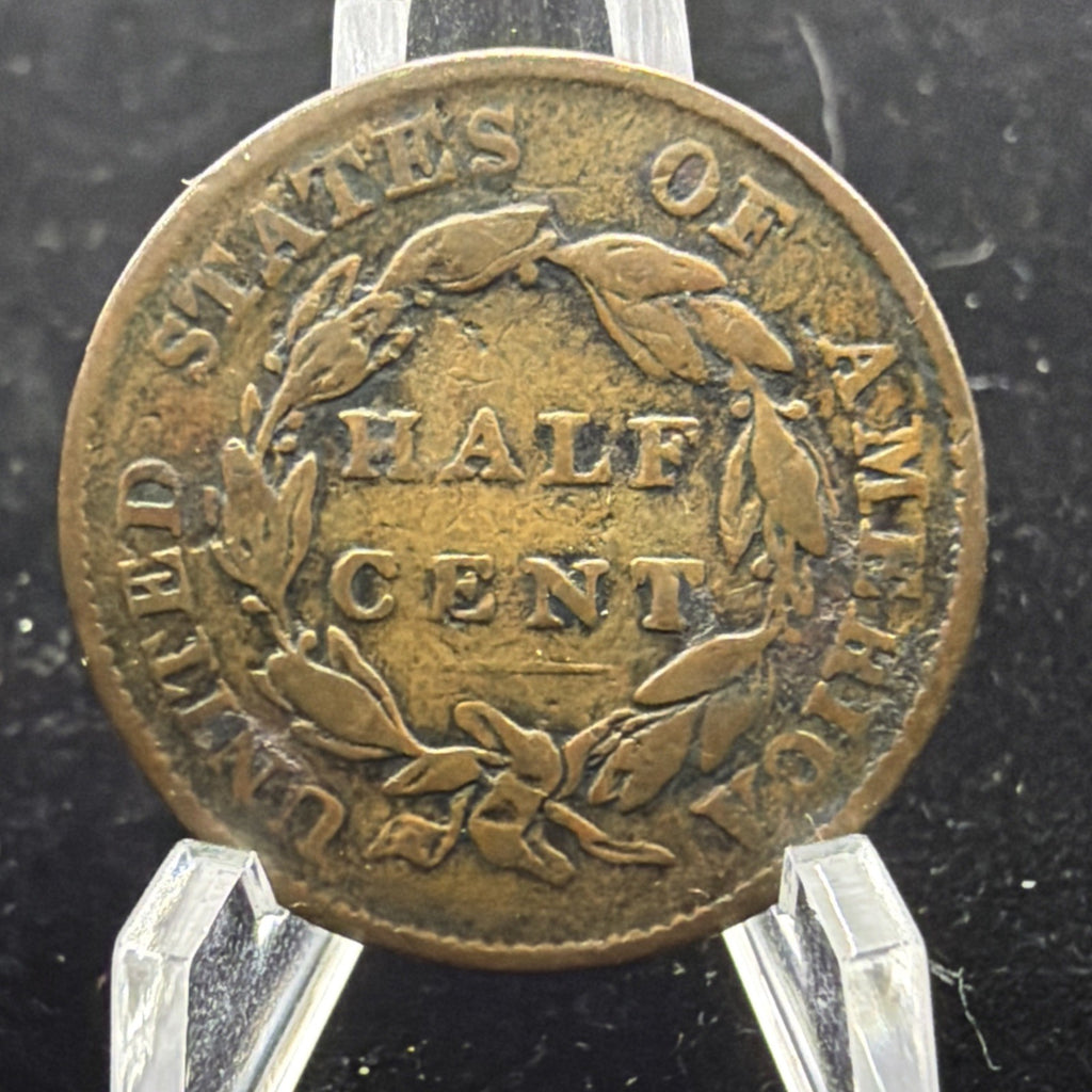 VG 1826 Classic Head Half Cent 1/2 Penny Coin corroded1