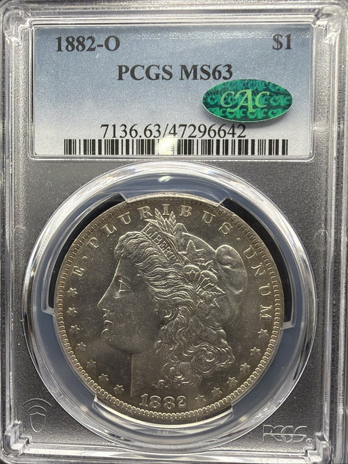 *CAC* 1882 O Morgan Silver Dollar PCGS MS63 Strong Strike Near PL0