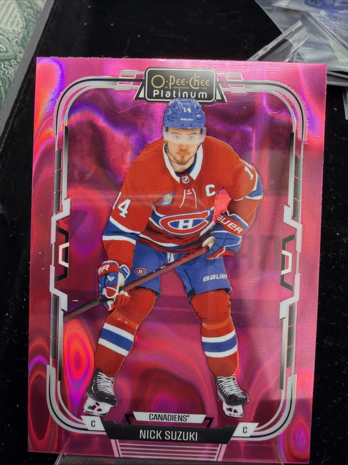 2025-26 O-Pee-Chee Platinum Pink Magma #163 Nick Suzuki0