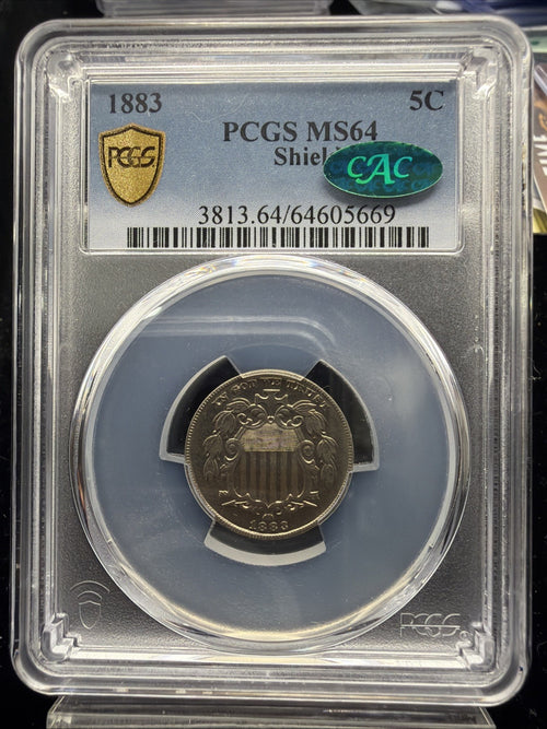 (CAC) 1883 SHIELD NICKEL PCGS MS64 - LUSTROUS PQ COIN - LAST YEAR OF ISSUE0
