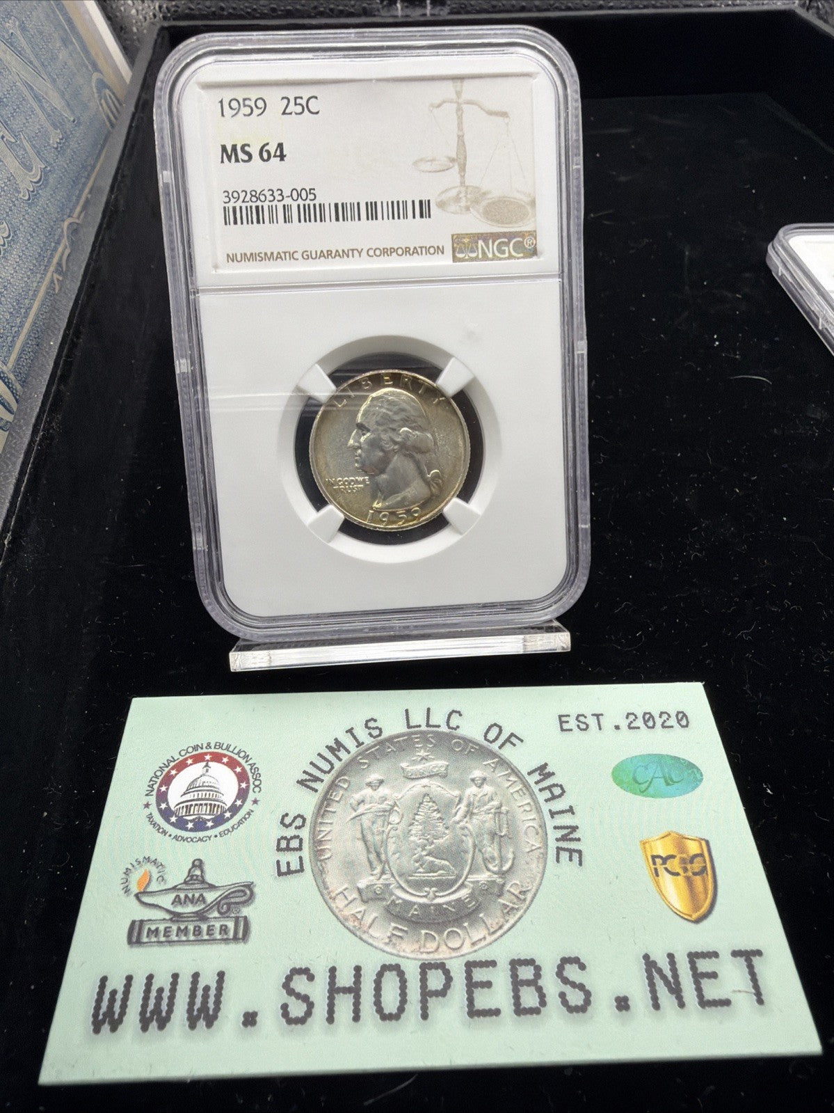 1959 Toned MS64 NGC Washington Quarter0
