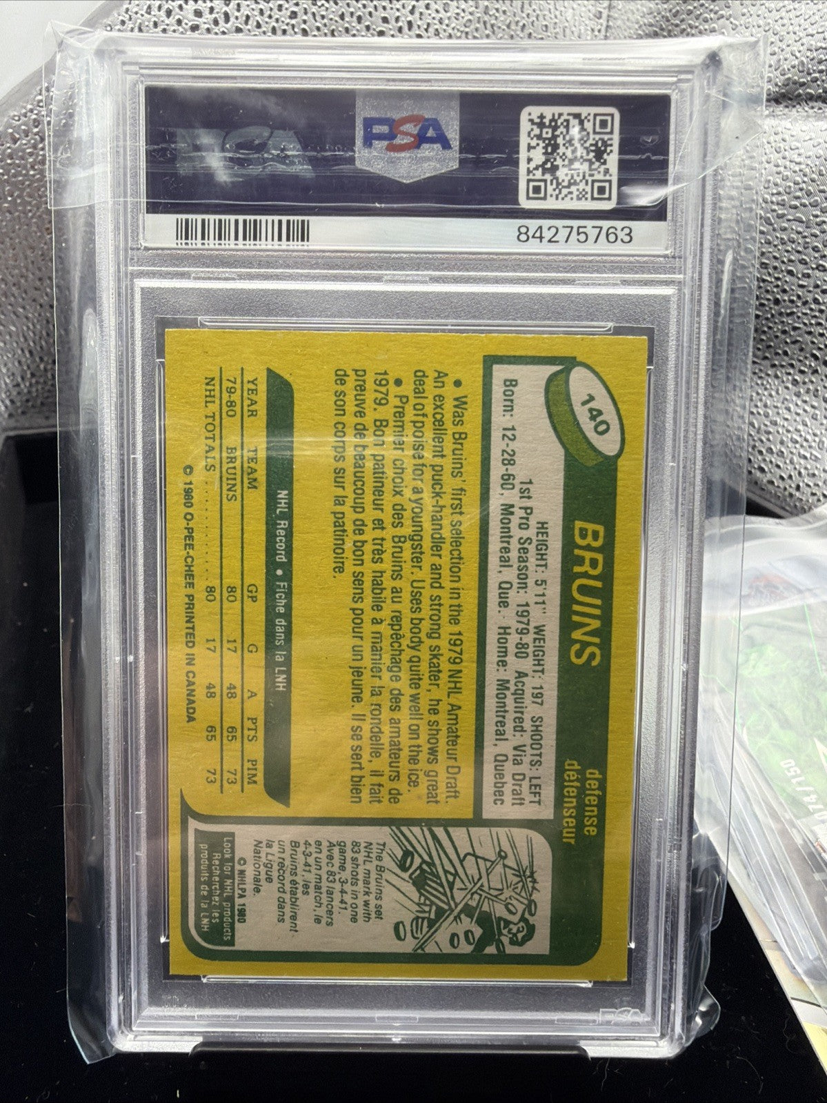 1980-81  Ray Bourque OPC O-Pee-Chee RC Rookie PSA 71