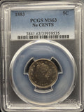 1883 PCGS MS63 5C No CENTS Liberty Nickel - Lustrous UNC0