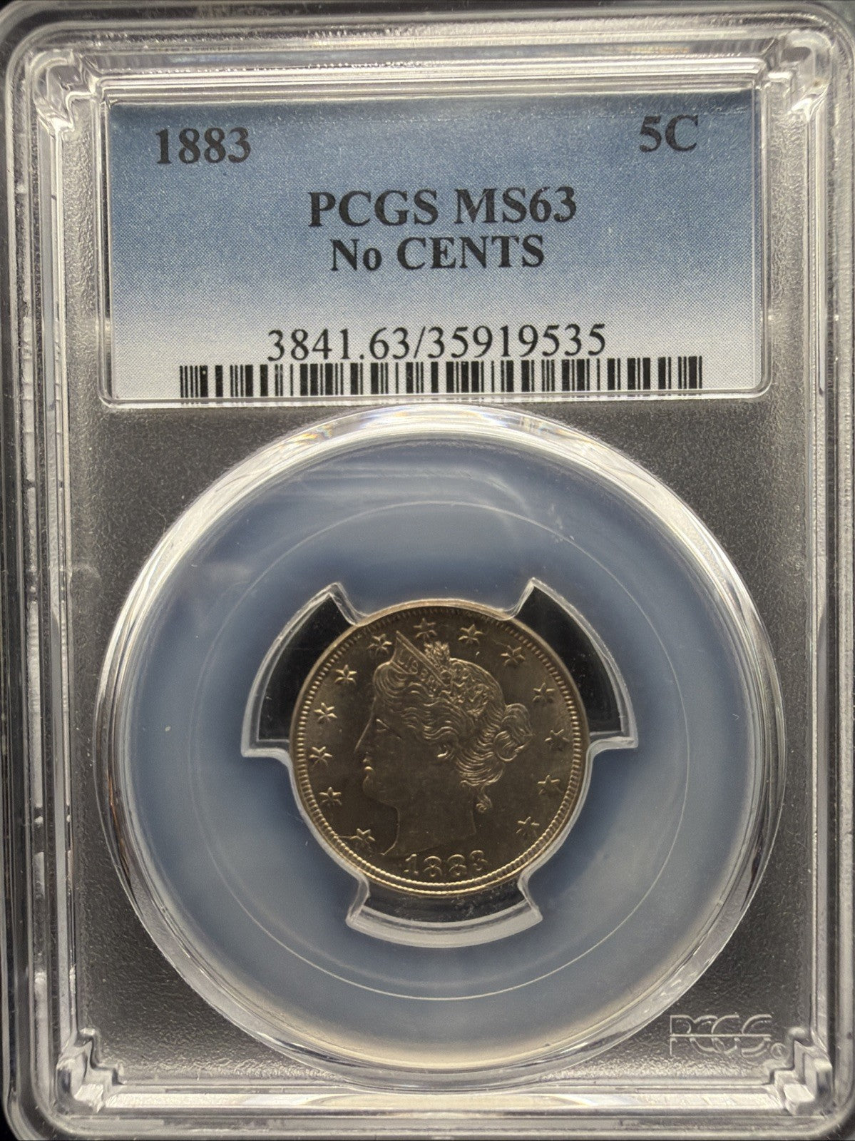 1883 PCGS MS63 5C No CENTS Liberty Nickel - Lustrous UNC0