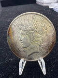 UNC Toned 1923 Peace Dollar - US Silver rainbow toned coin0
