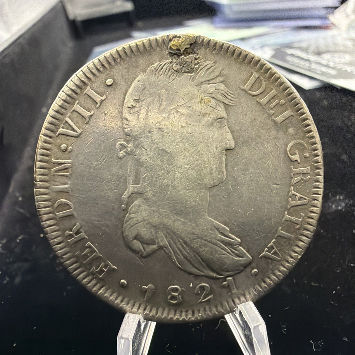 Mexico Zacatecas Silver 8 Reales 1821 ZsRG Plugged 0