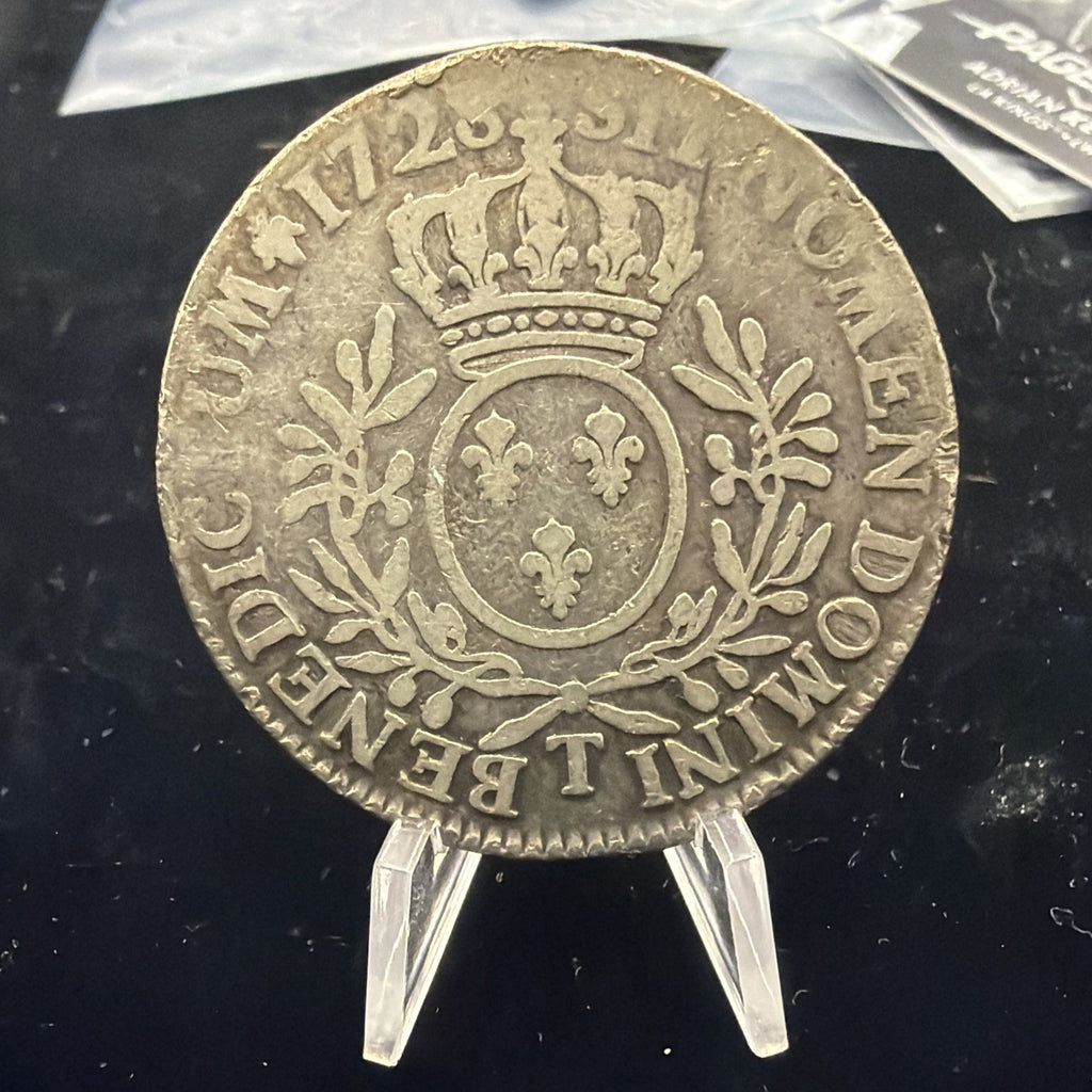 France - 1728-T Large Silver Ecu - Popular Large Silver Coin0