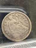 1857 Half Dime - Seated Liberty US Silver Coin h10c