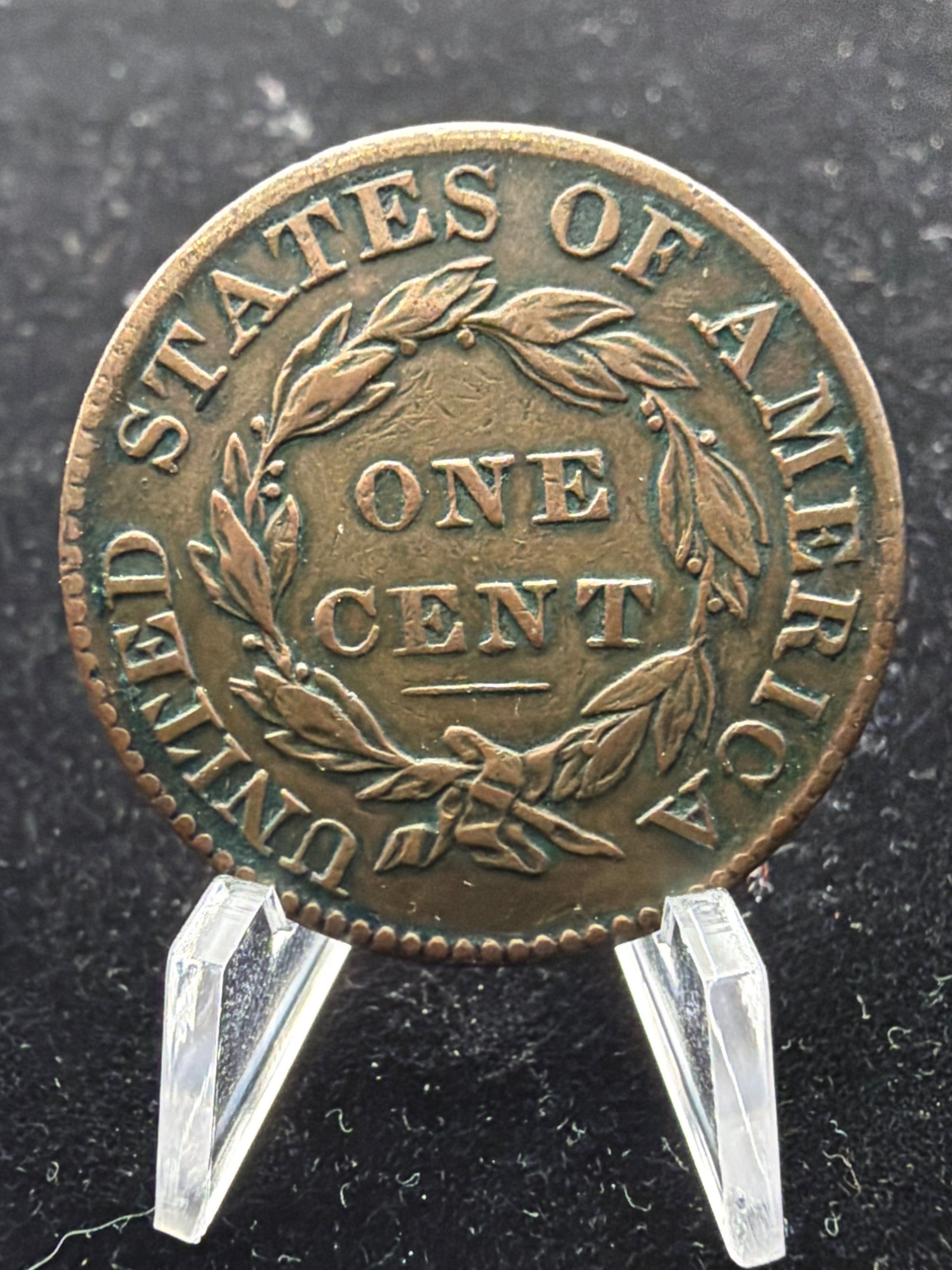 1829 XF/AU LG. LETTERS US Large Cent - US EAC Copper penny coin