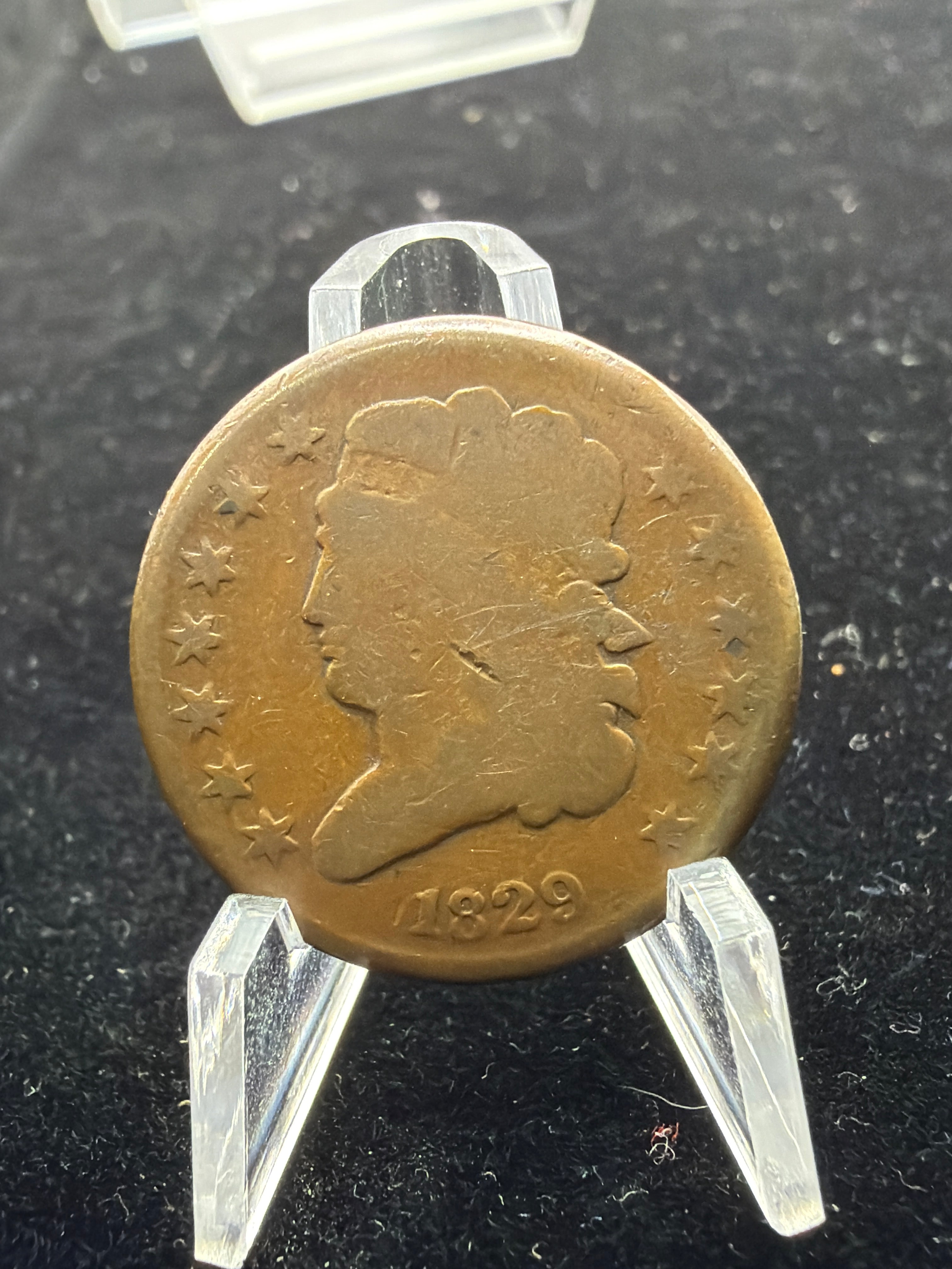 GOOD 1829 half cent - Circulated US Copper 1/2c coin