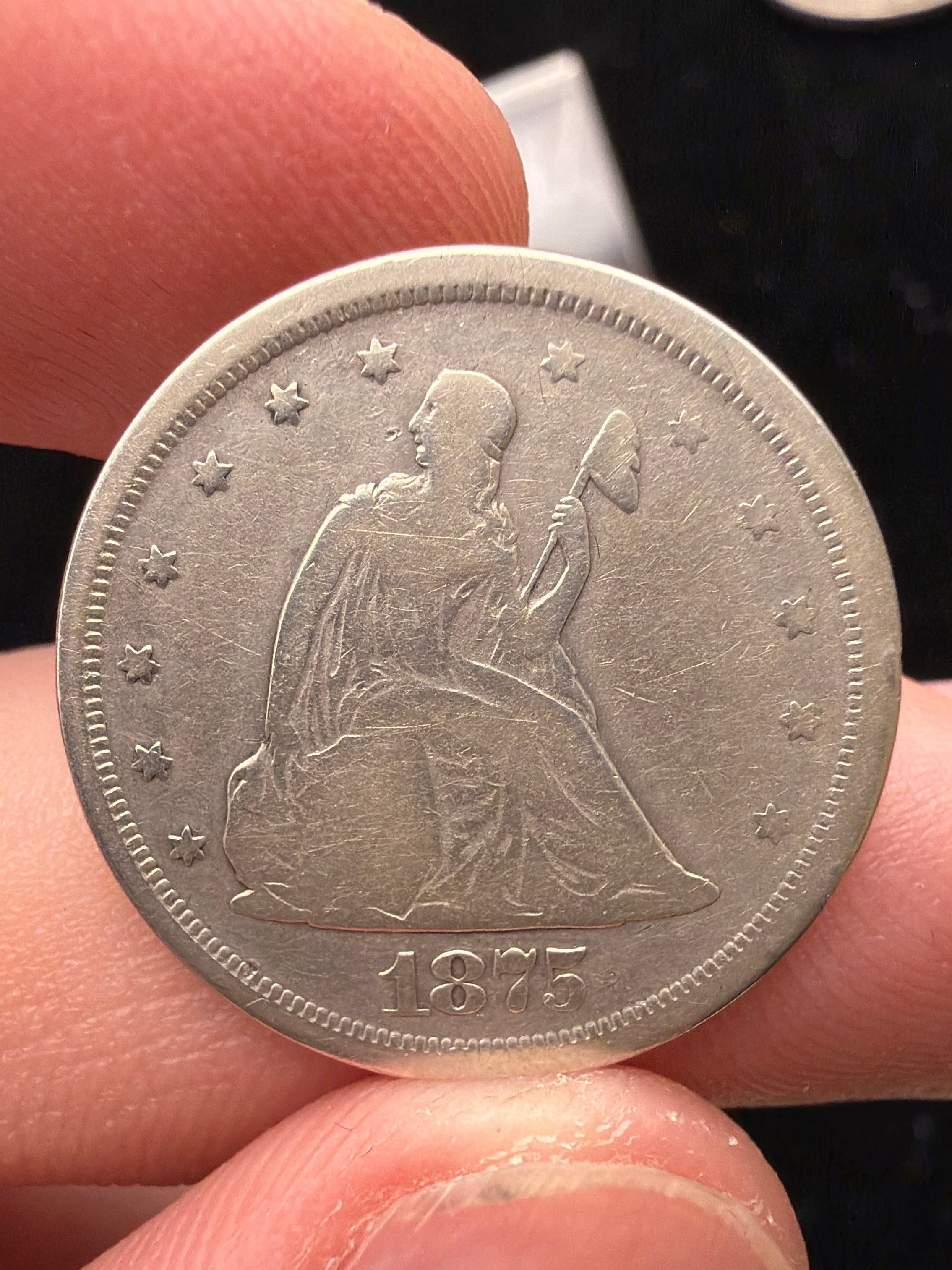 1875-S 20 cent piece - odd denomination US Silver coin 20c