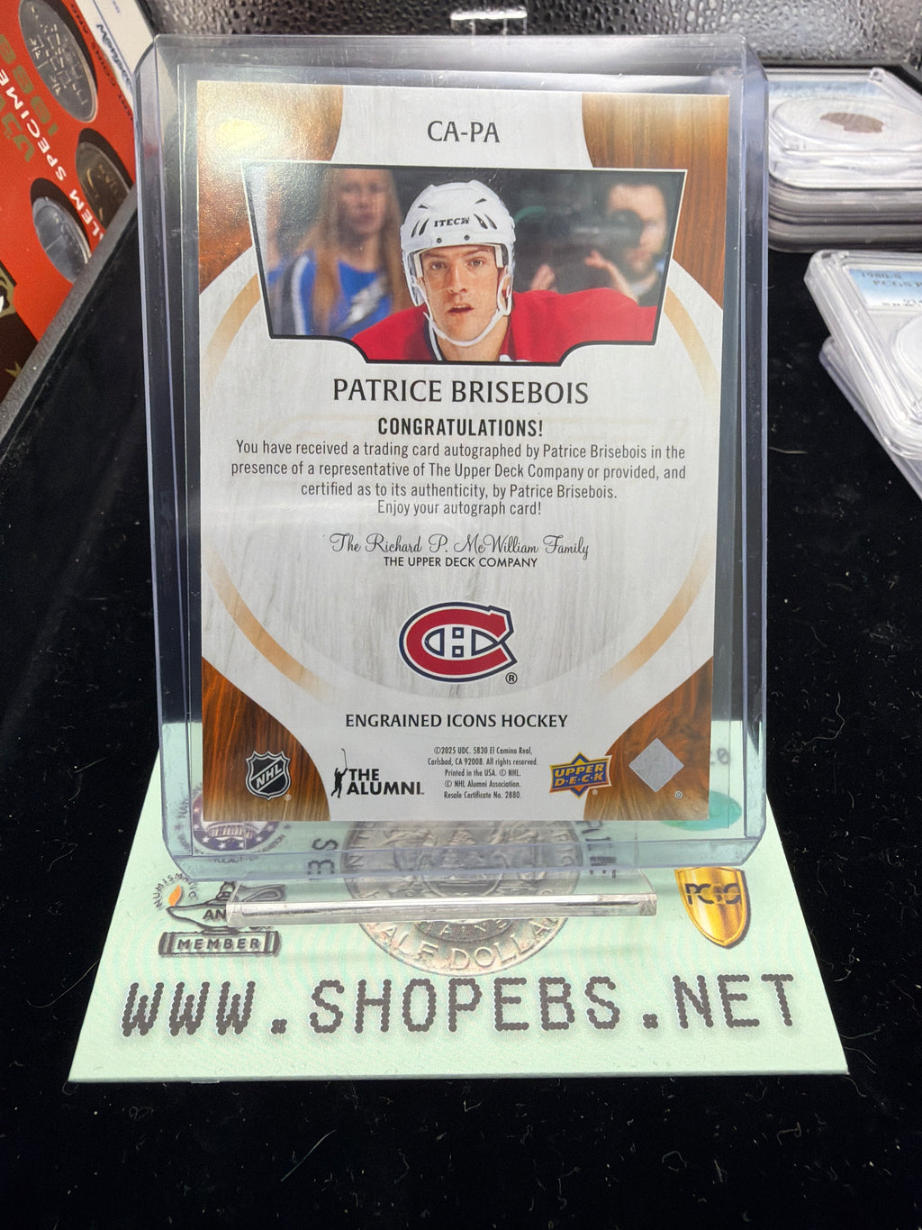 Patrice Brisebois auto - 2025 Engrained Icons Hockey Upper Deck