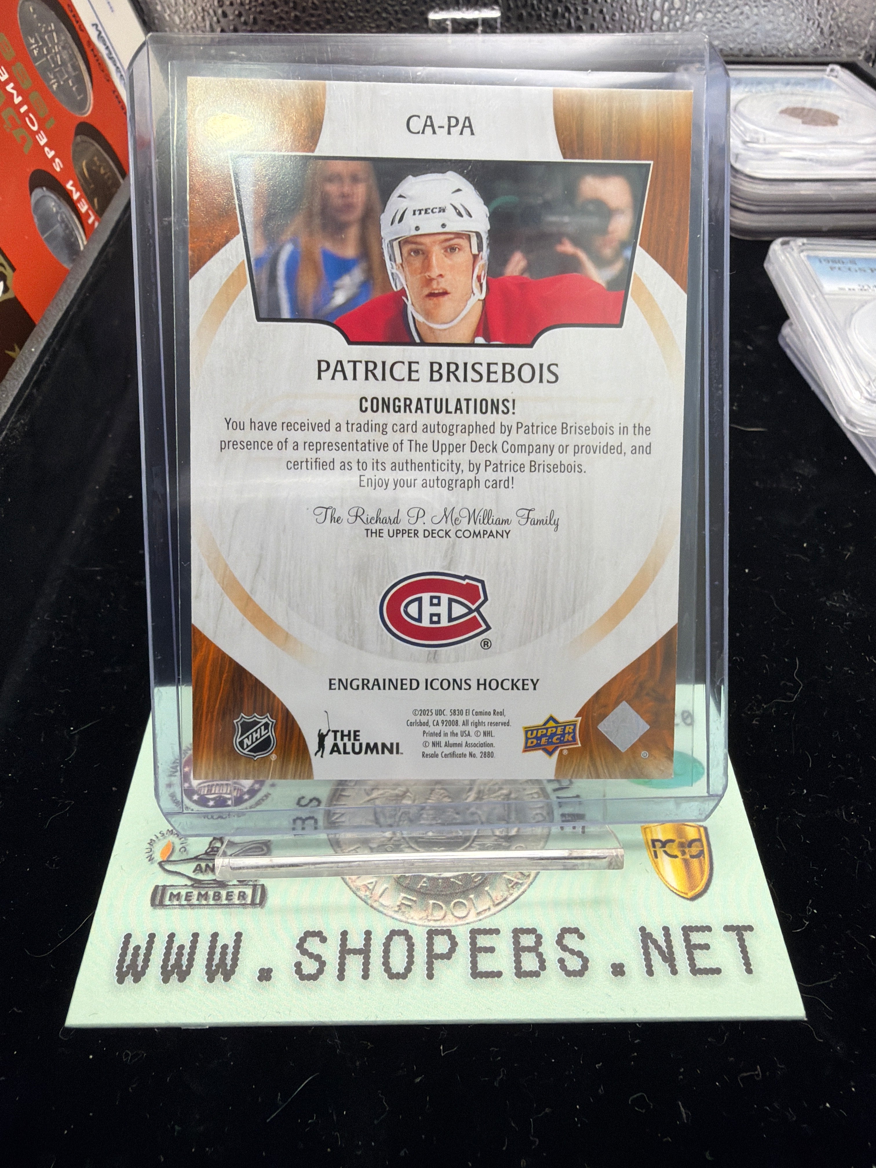 Patrice Brisebois auto - 2025 Engrained Icons Hockey Upper Deck