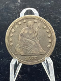 VF 1877 Seated Liberty Quarter - US Silver 25c Coin