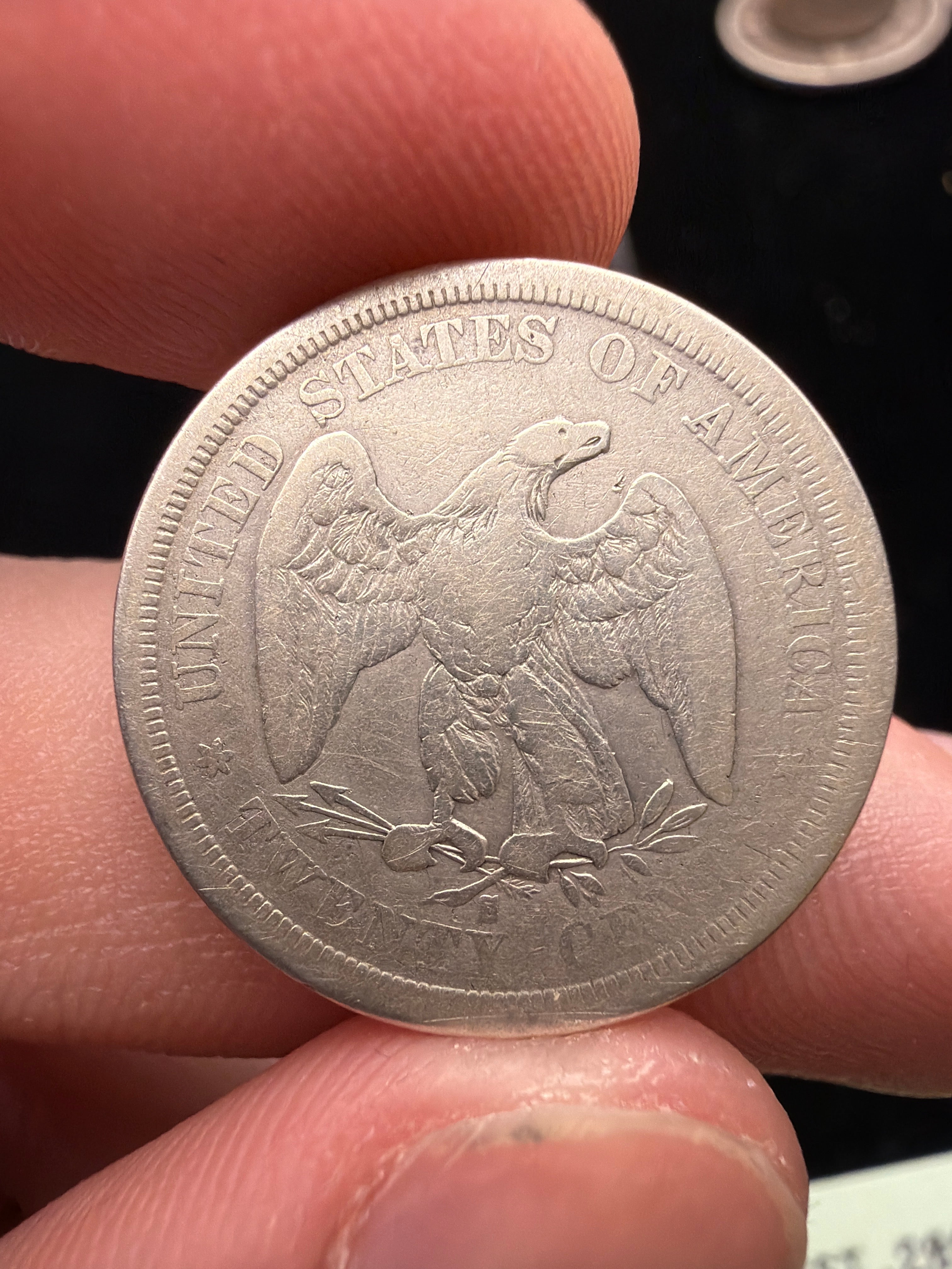 1875-S 20 cent piece - odd denomination US Silver coin 20c