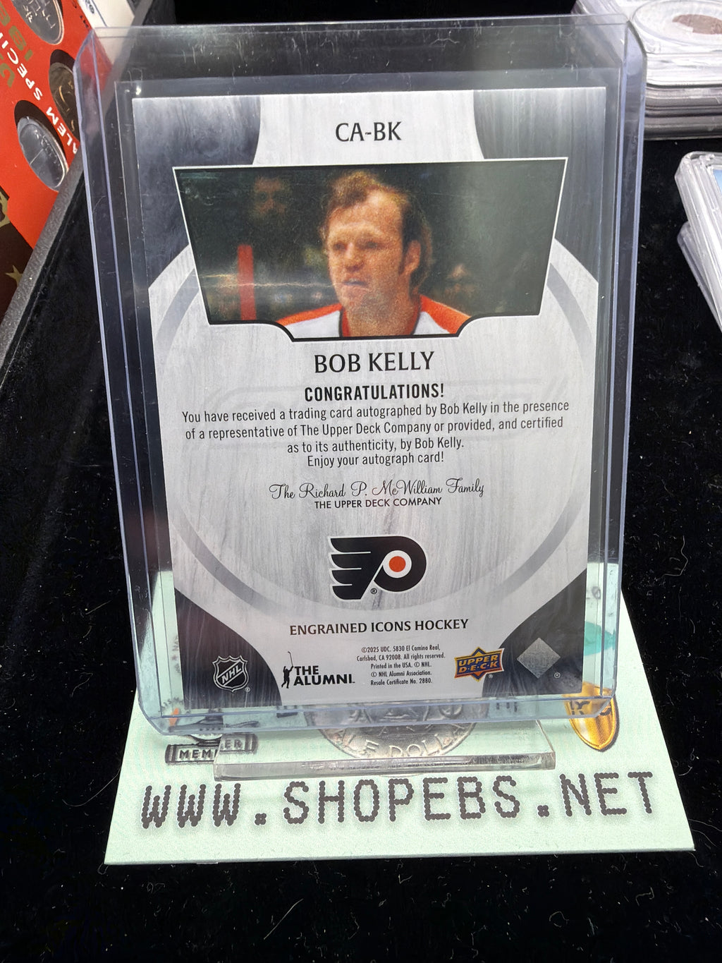 Bob Kelly Auto - UD 2025 Engrained Icons Black parallel #CA-BK