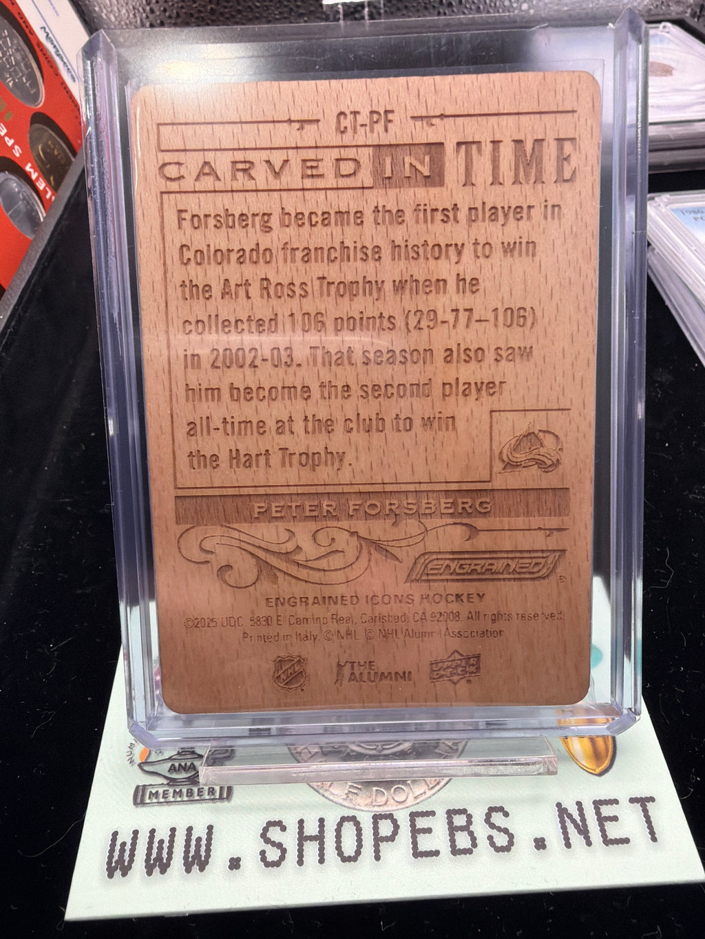Peter Forsberg #CT-PF - 25 Engrained Icons Carved in Time rare insert