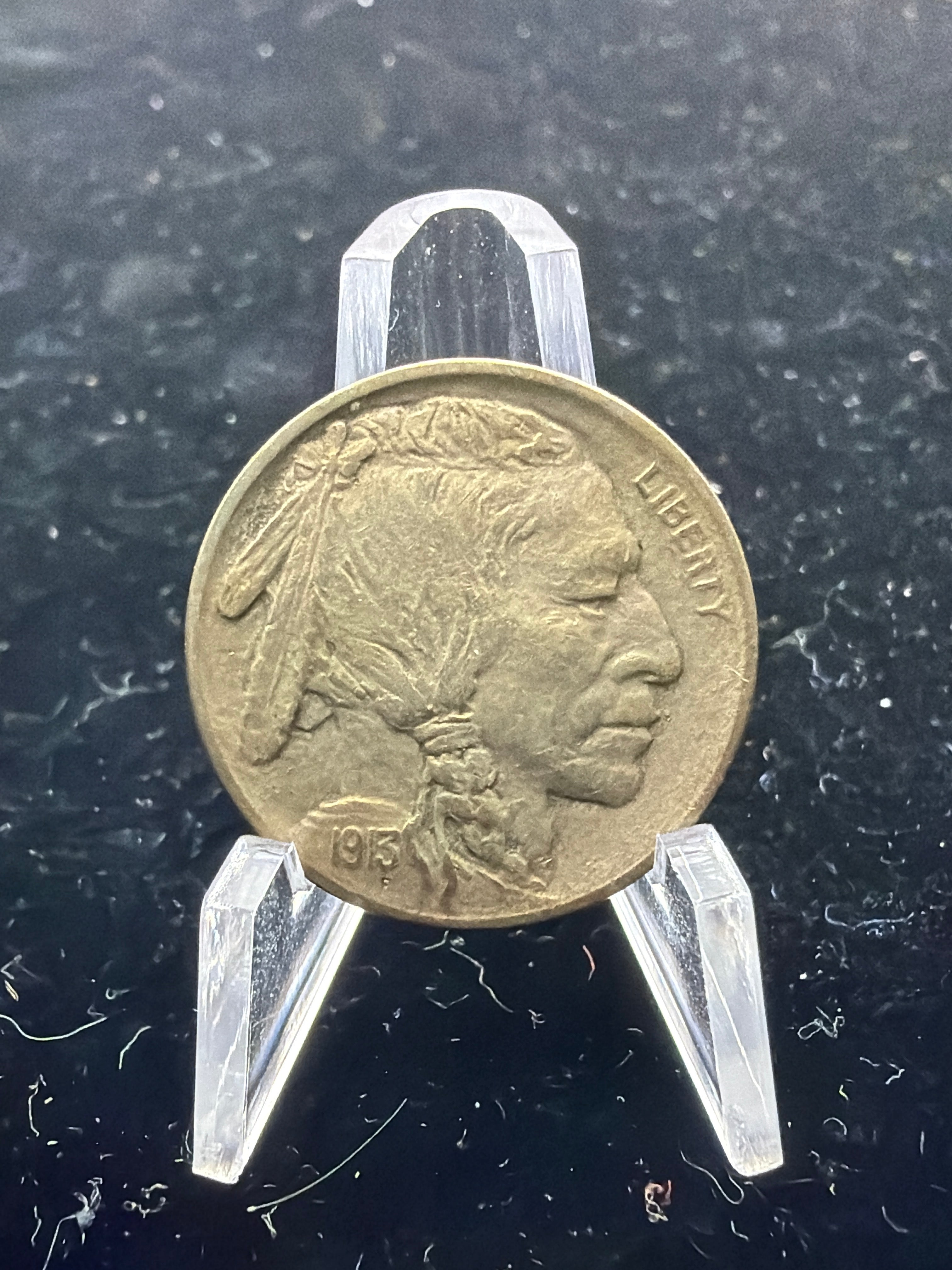 1913 Type 1 Buffalo Nickel - AU US 5c coin