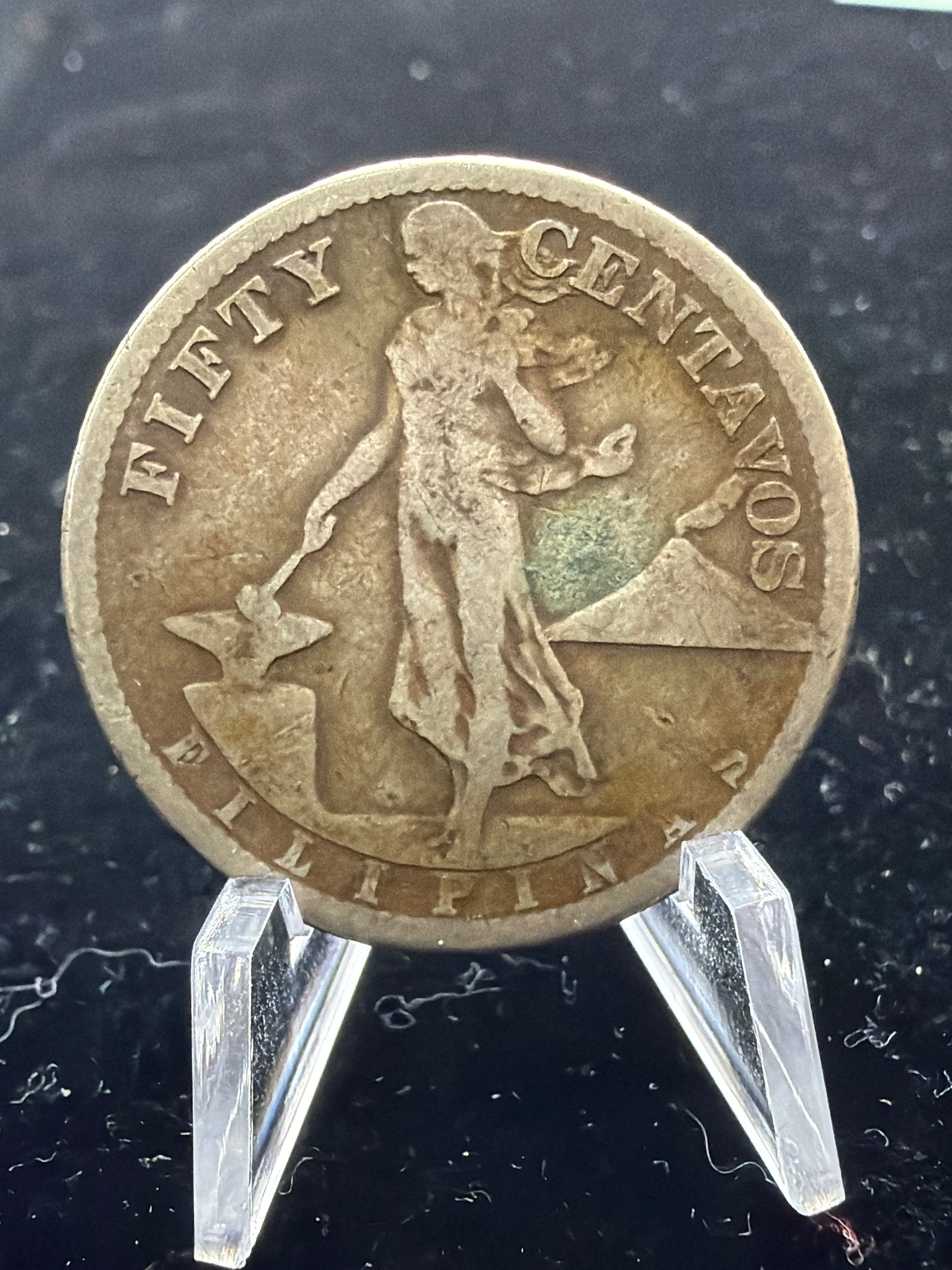 1916-S Philippines 50 centavos - US silver coin San Francisco