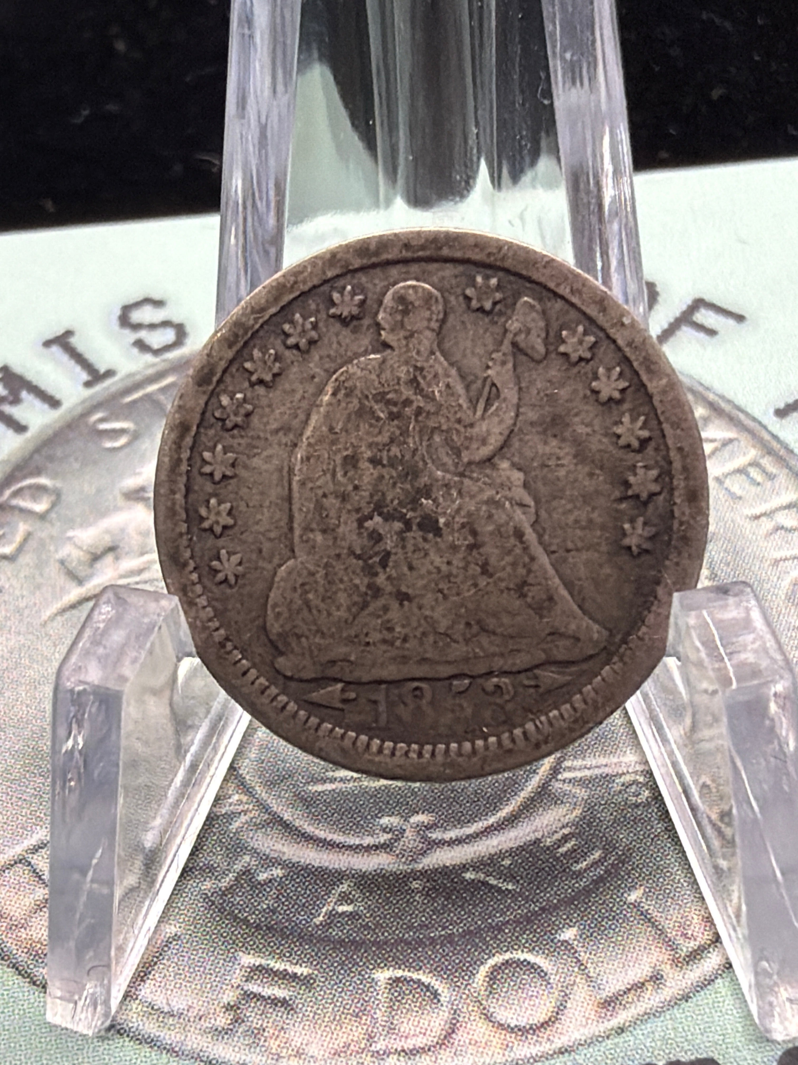 1853 w/ Arrows Half Dime - seated liberty US silver coin