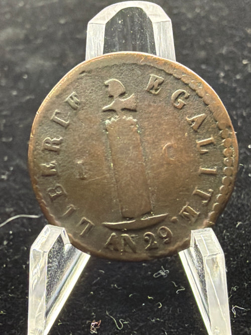 1832 Haiti 1 centime - an 29 copper coin