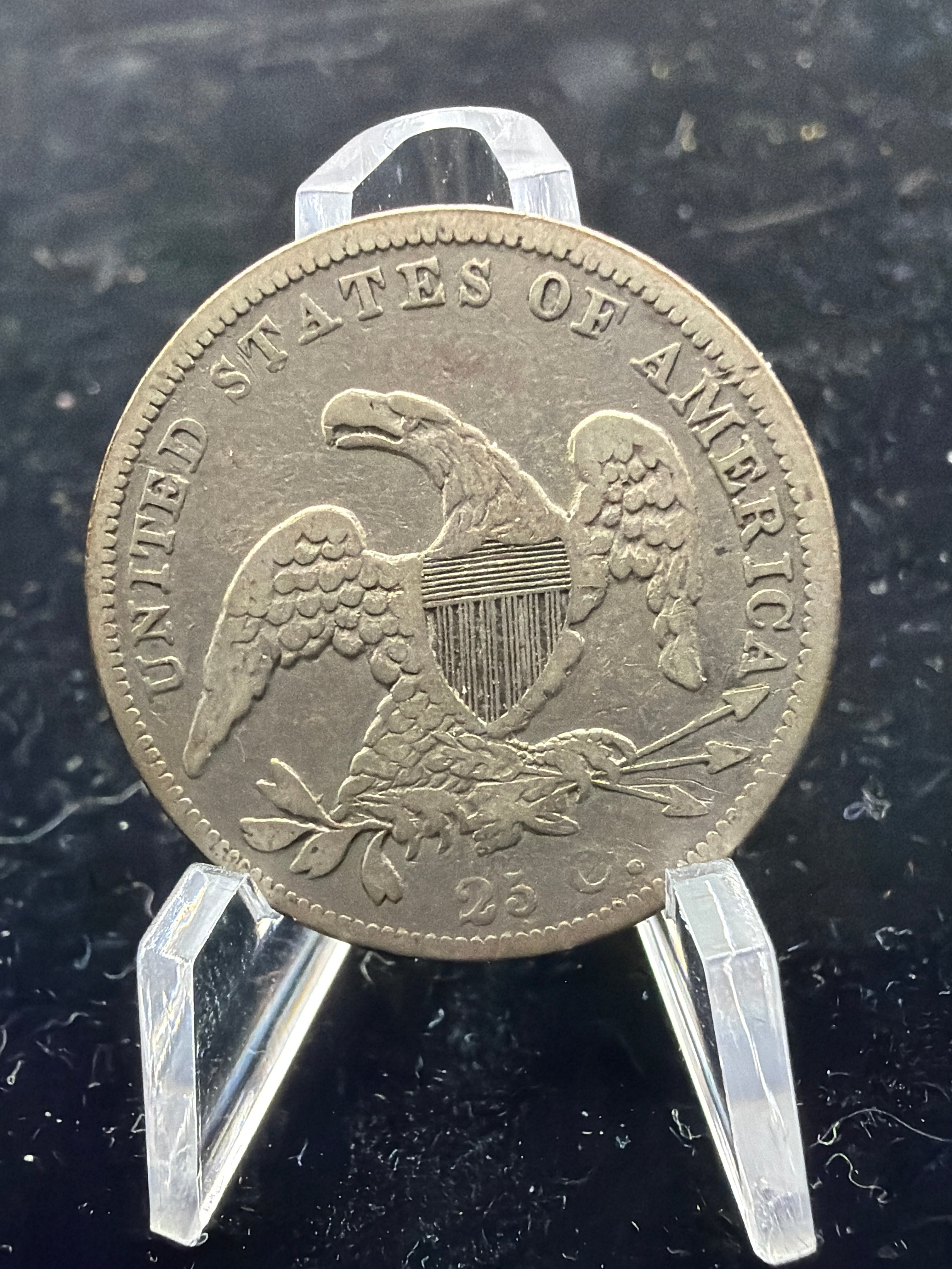 VF 1837 Capped Bust 25c - Early US Silver Quarter coin