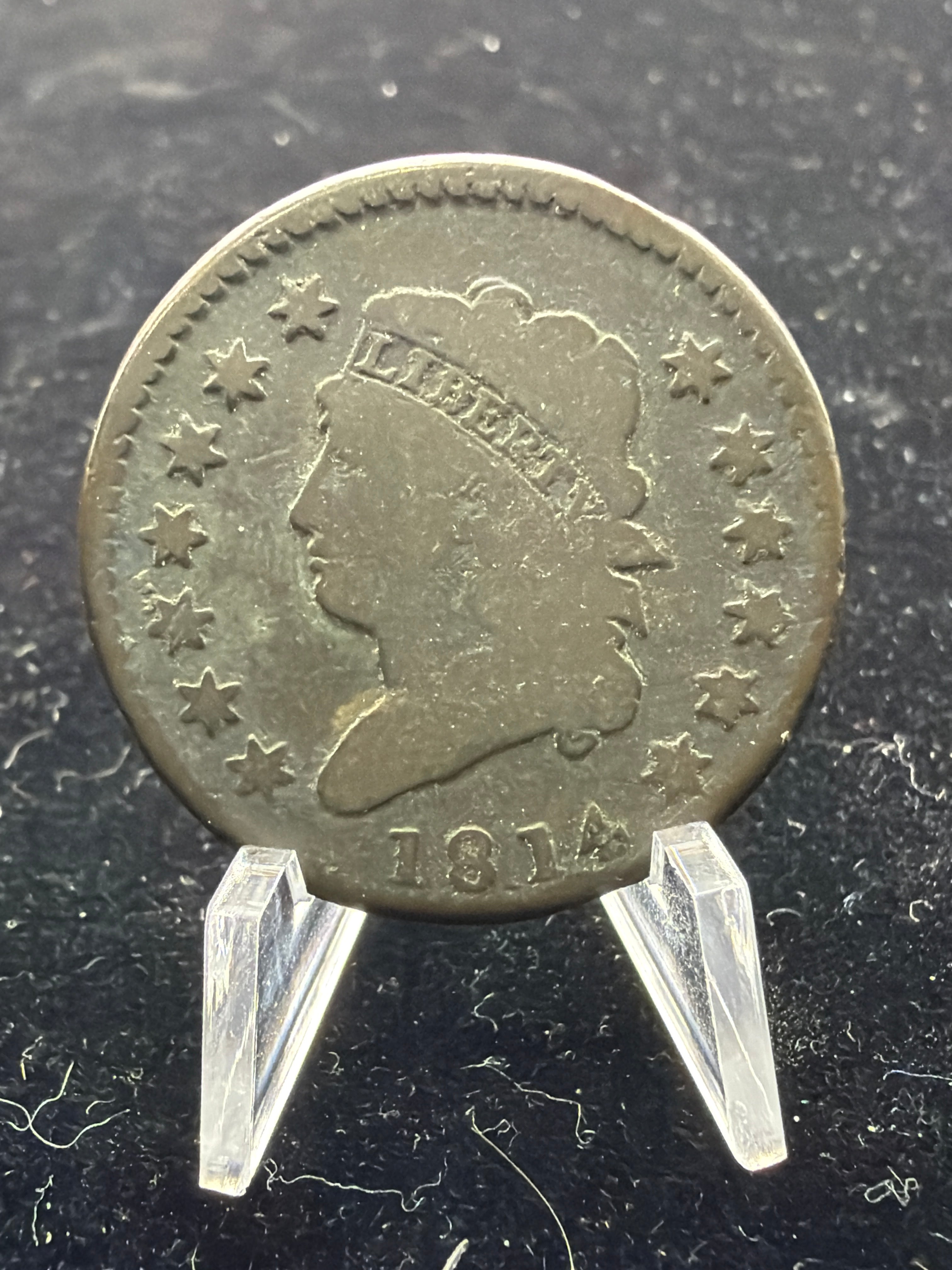 VG 1814 Crosslet 4 Large Cent - Nice EAC Copper US 1c coin