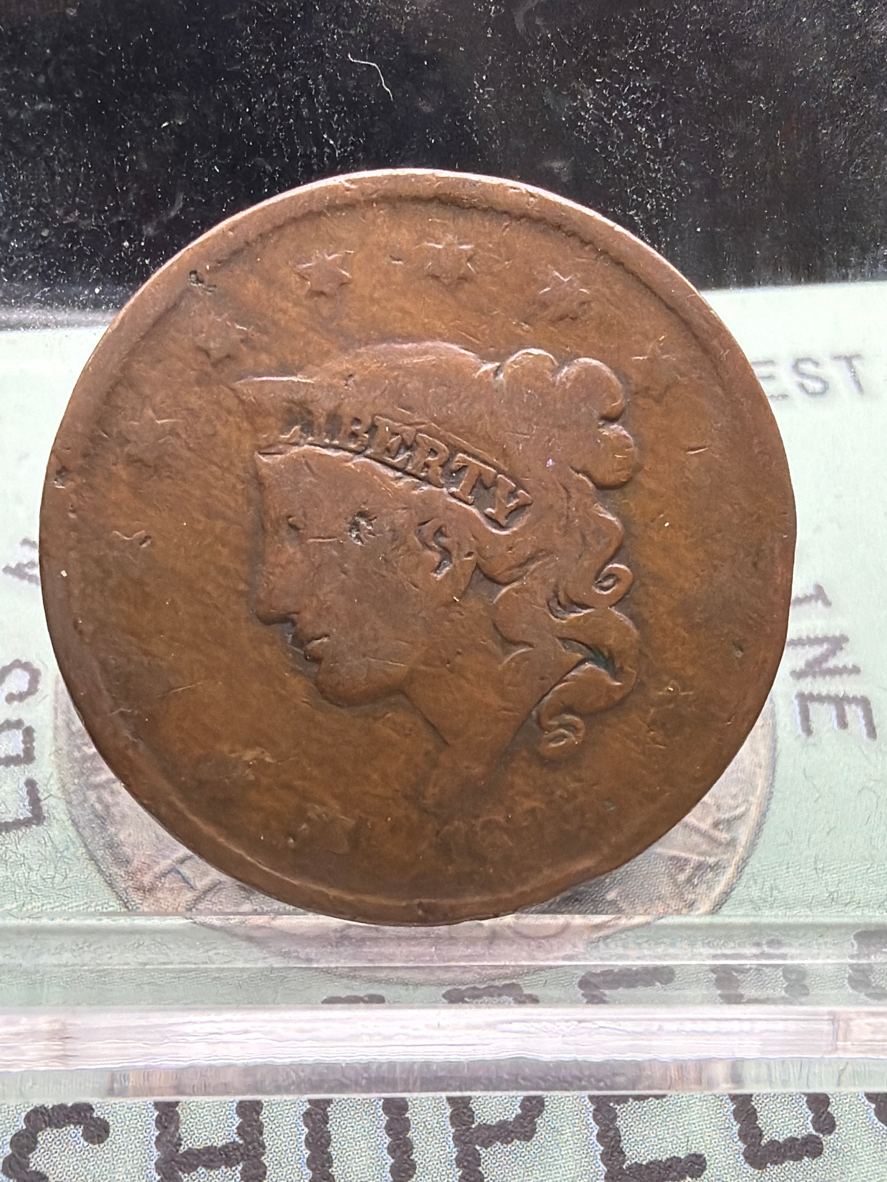 1835 US Large Cent - Rare Early US Copper Coin 1c